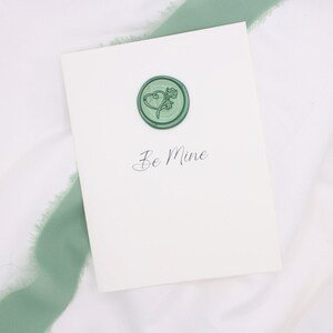 Soyez le mien carte de visite | Saint-Valentin unique, carte d'amour | personnalisable, livré avec un autocollant de cire pour enveloppe | Jolie carte faite main