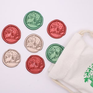 Autocollants de cire de maison d'hiver de vacances d'hiver | Cartes de Noël, produits de saison, cartes de vœux, invitations à des fêtes, cadeaux | Stickers adhésifs en cire faits main