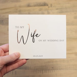à ma femme le jour de mon mariage avec autocollant pour sceau de cire | Métallique, carte métallisée | Pour future épouse, carte de mariage | Unique et personnalisée