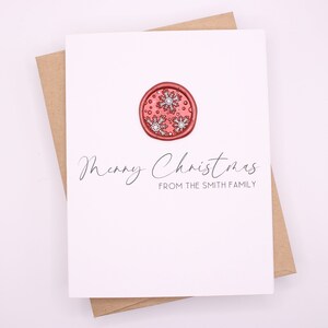 Sticker pour joint de cire de Joyeux Noël | Personnalisable, carte personnalisée | avec autocollant de cire de Noël | Carte de vœux faite main