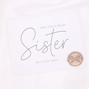 Serez-vous bientôt ma soeur ? Carte de proposition avec autocollant de cire | Belle-soeur, proposition de demoiselle d'honneur, cadeau, carte de demoiselle d'honneur