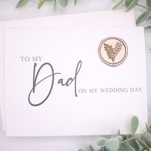 à mon père le jour de mon mariage avec autocollant pour sceau de cire | Pour mon père, carte de mariage, personnalisée, père de la mariée, pour mon père, unique