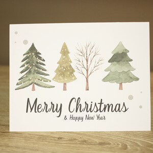 Carte de Noël, joyeux Noël et bonne année avec autocollant de cire de Noël assorti | Carte pour la famille, les amis, les collègues |