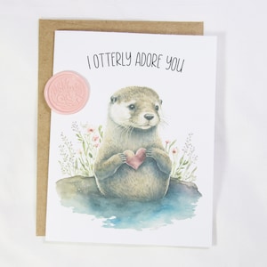 Carte d'anniversaire de loutre Carte de voeux vierge | Carte de Saint-Valentin, Carte d'amour | drôle mignonne de couple de loutres de Zazzle.be Liste d'envies Vous avez des idées ? Autocollant avec sceau de cire de loutre