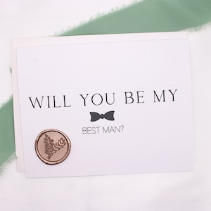Serez-vous mon garçon d'honneur ? Carte de proposition du meilleur homme avec cachet de cire | Proposition de garçon d'honneur, cadeau d'hommage pour homme, porte-anneau, carte garçon d'honneur | personnalisation
