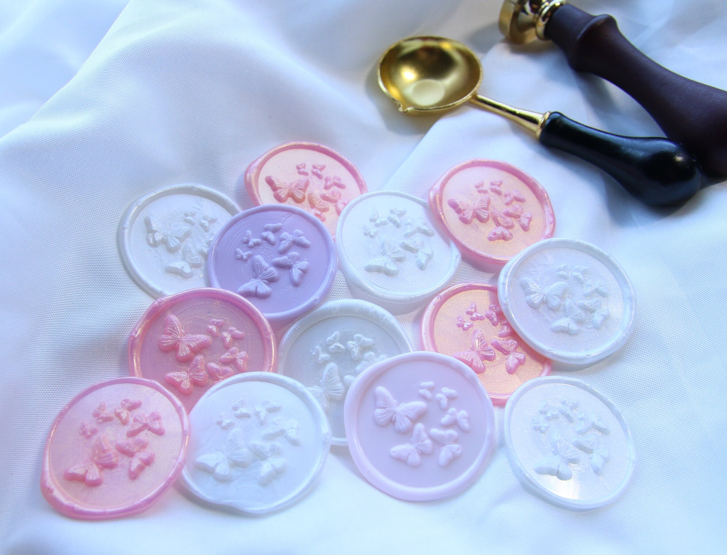 3D Butterfly Wax Seal Stickers, Self-Adhesive | For Wedding invitations, save the dates, mail, envelopes, place cards, gift tags | Handmade