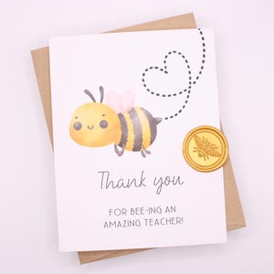 Carte d'enseignant avec cachet de cire pour enveloppe | Cadeau de fin d'année pour enseignant, carte de remerciement, être un enseignant incroyable | Carte faite main | Uniques