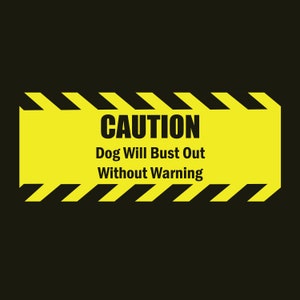 Dog Door Caution Vinyl Decal