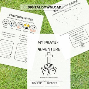 Kids Prayer Journal Printables | Daily Prayer Worksheet for Children Sunday School Coloring Sheets for Kids Sunday School Activities
