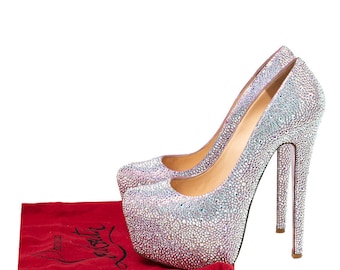 Crystal Suede Burma Daffodile Strass 160 Pumps UK 40 US US 8.5 (fit)