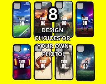 PERSONALIZED FOOTBALL phone CASE, insert name and number for iPhone and Samsung