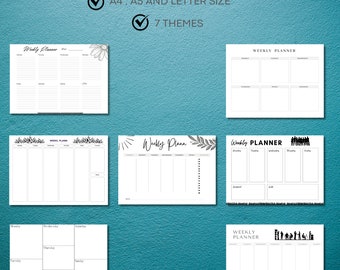 Weekly Planner Set || 7 Theme Planner || Planner Bundle || 2024 Weekly Planner