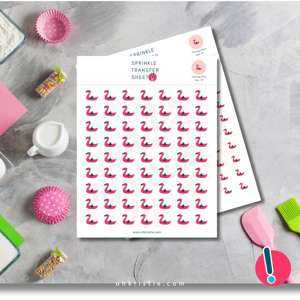 Flamingo Float Royal Icing Transfer Sheet Royal Icing Etsy