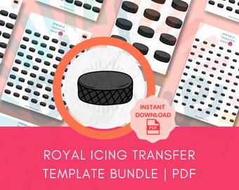 Hockey Puck Royal Icing Transfer Sheet, hockey royal icing transfer sheet printable, royal icing template hockey puck, royal icing cookies