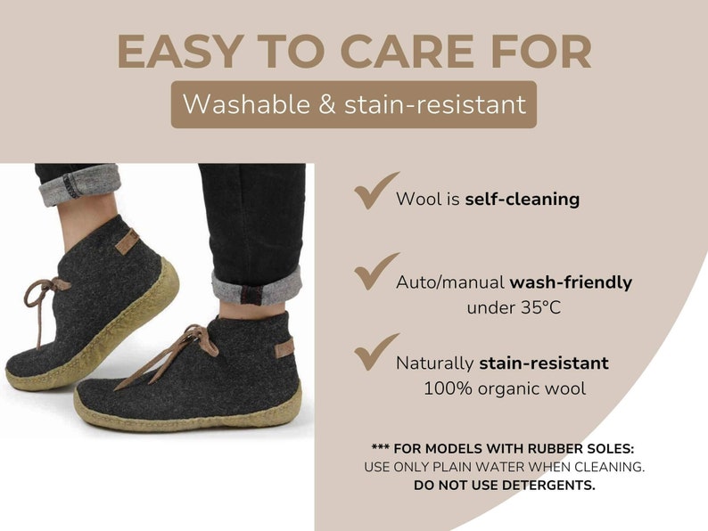 Woolfit Vitus Handmade Slipper Boots With Rubber Sole Slipper Boots