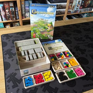 CARCASSONNE Premium All-In-insats / Inlägg / Organisatör / Sorteringsinsats (kompatibel med Carcassonne inkl. Big Box-förlängningar)