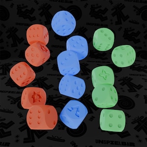 Power Rangers RPG Würfel-Set – 8-teilig, Mit D2-Münze, Für Das Essence20 Rollenspiel