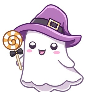 Ghost with Witches Hat v. 2 cookie cutter