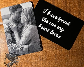 Laser Etched Photo Wallet Card Love Note - Long Lasting Personalized Gift with Customization Options