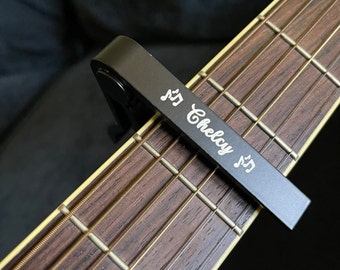 Personalized Metal Guitar Capo, Laser Engraved