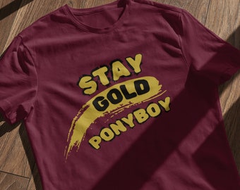 Stay Gold Pony Boy Tee - Hand Painted Look, Short Sleeve Shirt, Starrship Designs
