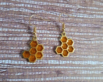 Honeycomb Dangling Earrings - Spring/Summertime Honey Earrings