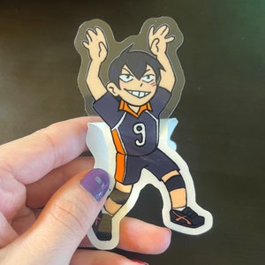 Doorzichtige vinyl volleybal anime duostickers
