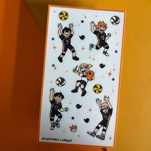 Feuille d'autocollants en vinyle - Mini autocollants animés de volley-ball