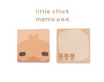Bloc-notes Poussin mignon 3 x 3 | Bloc-notes Kawaii bébé poussin | Papier à lettres miniature | Petits billets de bureau | Accessoires pour agenda | Cadeau papeterie