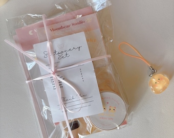 Lot de papeterie Petit poussin : autocollants, blocs-notes, ruban adhésif en Washi et épingles en émail, coffret cadeau mignon, coffret cadeau de papeterie mignon
