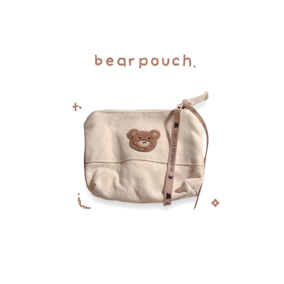 Cute Bear Small Pouch / Bag l Makeup Bag l Small Pouch l Small Travel Bag l Small Travel Pouch l Makeup Pouch l Cute Makeup Pouch