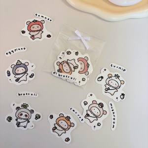 Lots d'autocollants ours végétariens mignons, ours fruités l Stickers ours mignons l Lot d'autocollants l Pack d'autocollants l Stickers kawaii l Stickers décoratifs