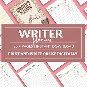 Undated Writer Planner, Monthly Writing Planner for Authors with Undated Monday and Sunday Starts, Author Planner Writer Goals To Write List