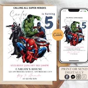 Convite de aniversário de super-heróis, convite de aniversário de super-heróis para crianças, convite de aniversário de super-heróis, festa de aniversário de super-heróis para crianças, convite de vingadores