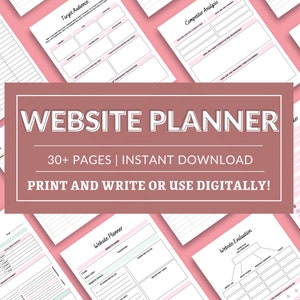 Website Planner Printable website Journal Optimising Your Online Presence Website Planner Template Website Workbook Printable Website Plan