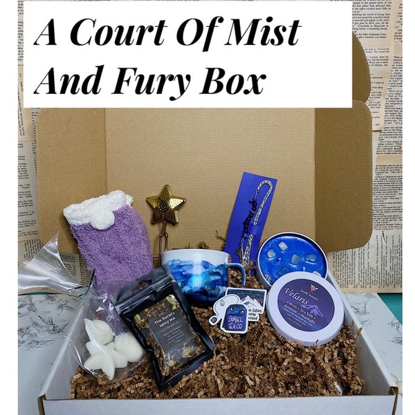 ACOTAR Gift Box! A Court Of Thorns and Roses, A Court Of Mist and Fury, Bookish box, Velaris, Book candle, Book tea, book box, Night Court.