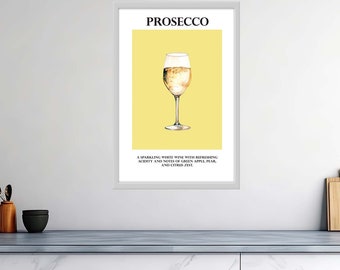 Délice effervescent : Prosecco - Affiches de vin brillantes de haute qualité