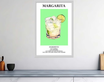 Affiches de cocktails brillantes de haute qualité – Margarita Magic : une gorgée rafraîchissante d'été – Panneaux de boisson signature