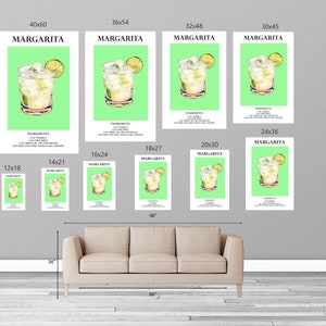 High Quality Gloss Cocktail Posters Margarita Magic: A Refreshing Sip of Summer Signature Drink Signs afbeelding 2