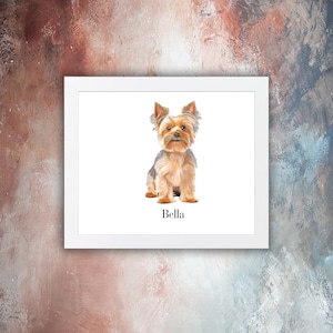 11x14 Custom Watercolor Pet Portrait, Dog Portraits from Photos, Dog Portraits From Photos, Pet Painting with frame