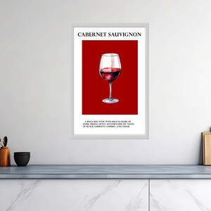 Elegance in Red: Cabernet Sauvignon High Quality Gloss Wine Posters image 1