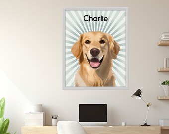 Affiche personnalisée pour chien - Affiche brillante de haute qualité de votre chien