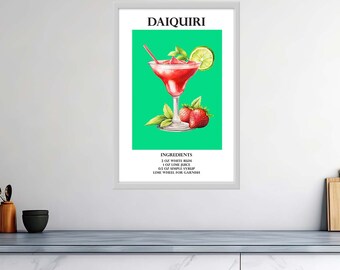 Affiches de cocktails brillantes de haute qualité – Daiquiri Delight : A Burst of Citrus Joy – Signature Drink Signs