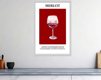 Moments doux avec Merlot - Affiches de vin brillant de haute qualité