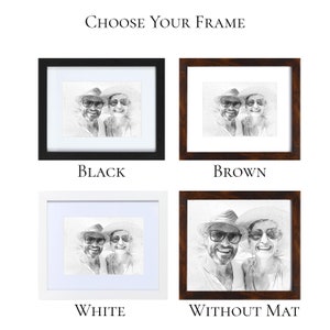 11x14 Custom Portrait Sketch From Photo Custom Pencil Drawing Print with Frame image 3