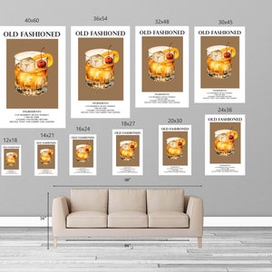 High Quality Gloss Cocktail Posters Classic Old Fashioned: Timeless Whiskey Wonder Signature Drink Signs image 2