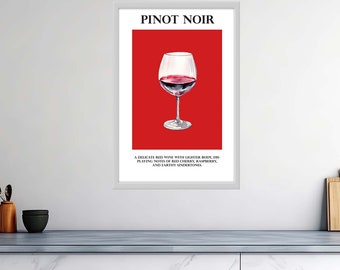 Murmures poétiques du Pinot Noir - Affiches de vin brillantes de haute qualité