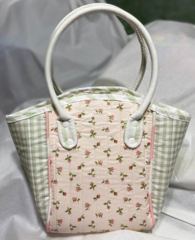 Shabby Chic Quilted Basket Bag Etsy