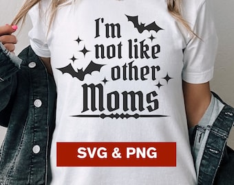 Gothic Mom SVG PNG, Spooky Mama png svg, Goth Mom Shirt, gift for mother, Halloween Mom clipart for sublimation cut file for cricut download