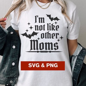 Gotische moeder SVG PNG, Spooky Mama png svg, Goth Mom Shirt, cadeau voor moeder, Halloween Mom clipart voor sublimatie gesneden bestand voor cricut downloaden
